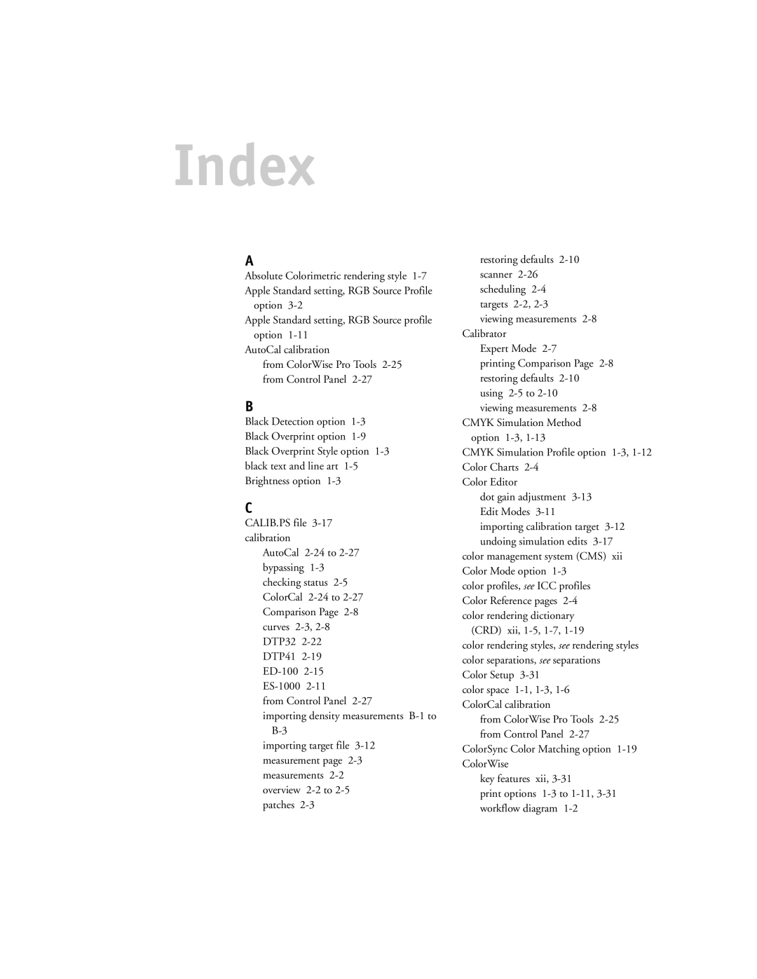 Toshiba GA-1121 manual Index 