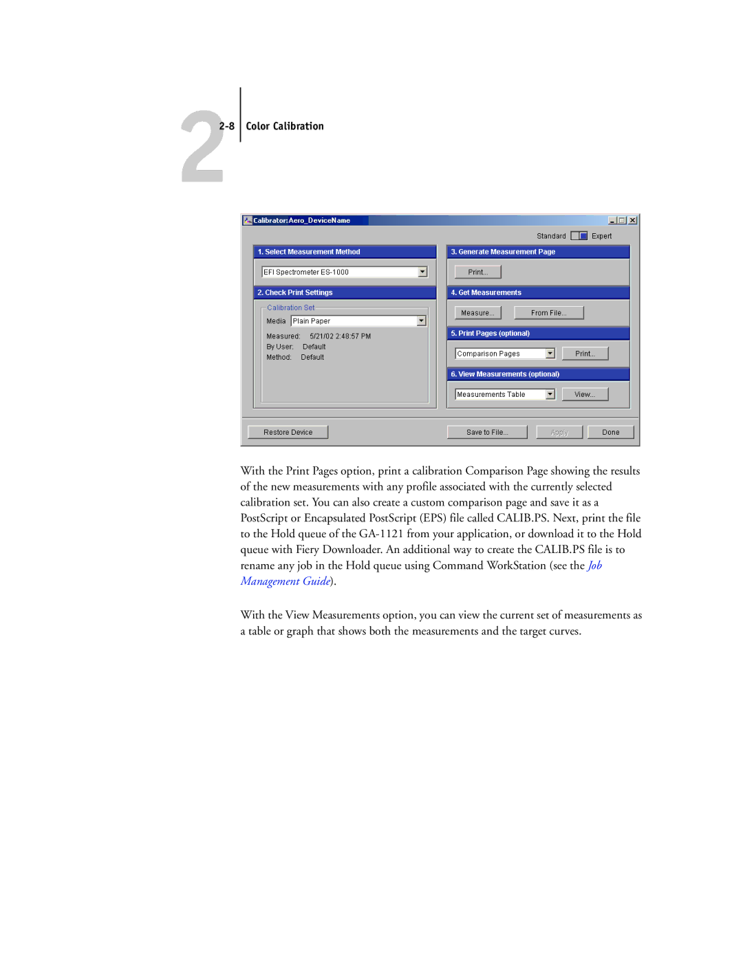 Toshiba GA-1121 manual Color Calibration 