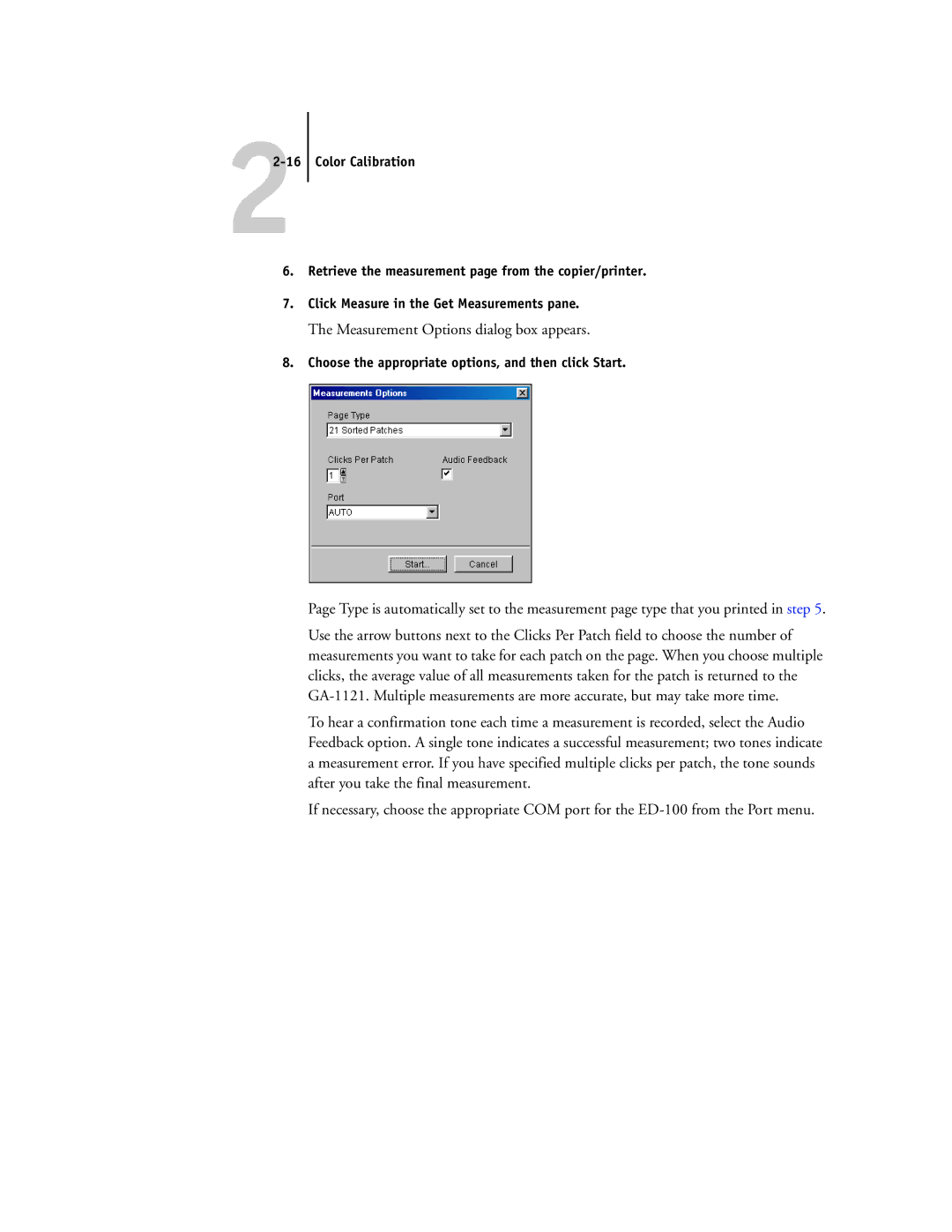 Toshiba GA-1121 manual Choose the appropriate options, and then click Start 