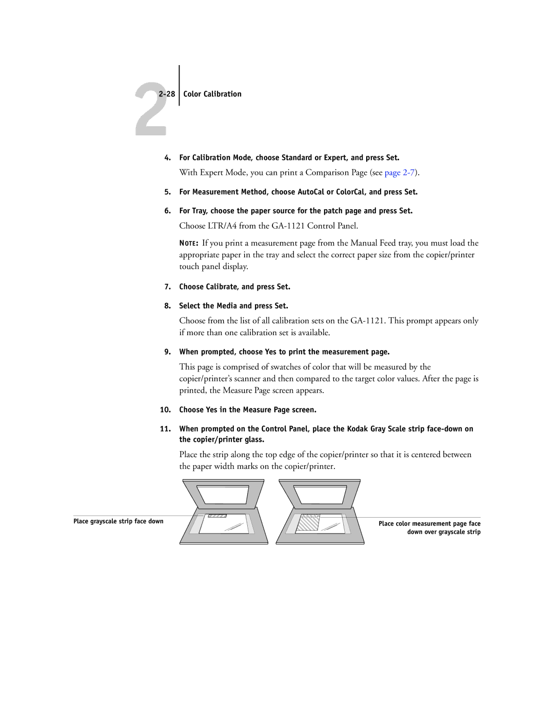 Toshiba GA-1121 With Expert Mode, you can print a Comparison Page see, When prompted, choose Yes to print the measurement 