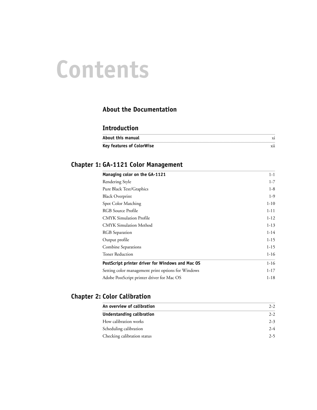 Toshiba GA-1121 manual Contents 