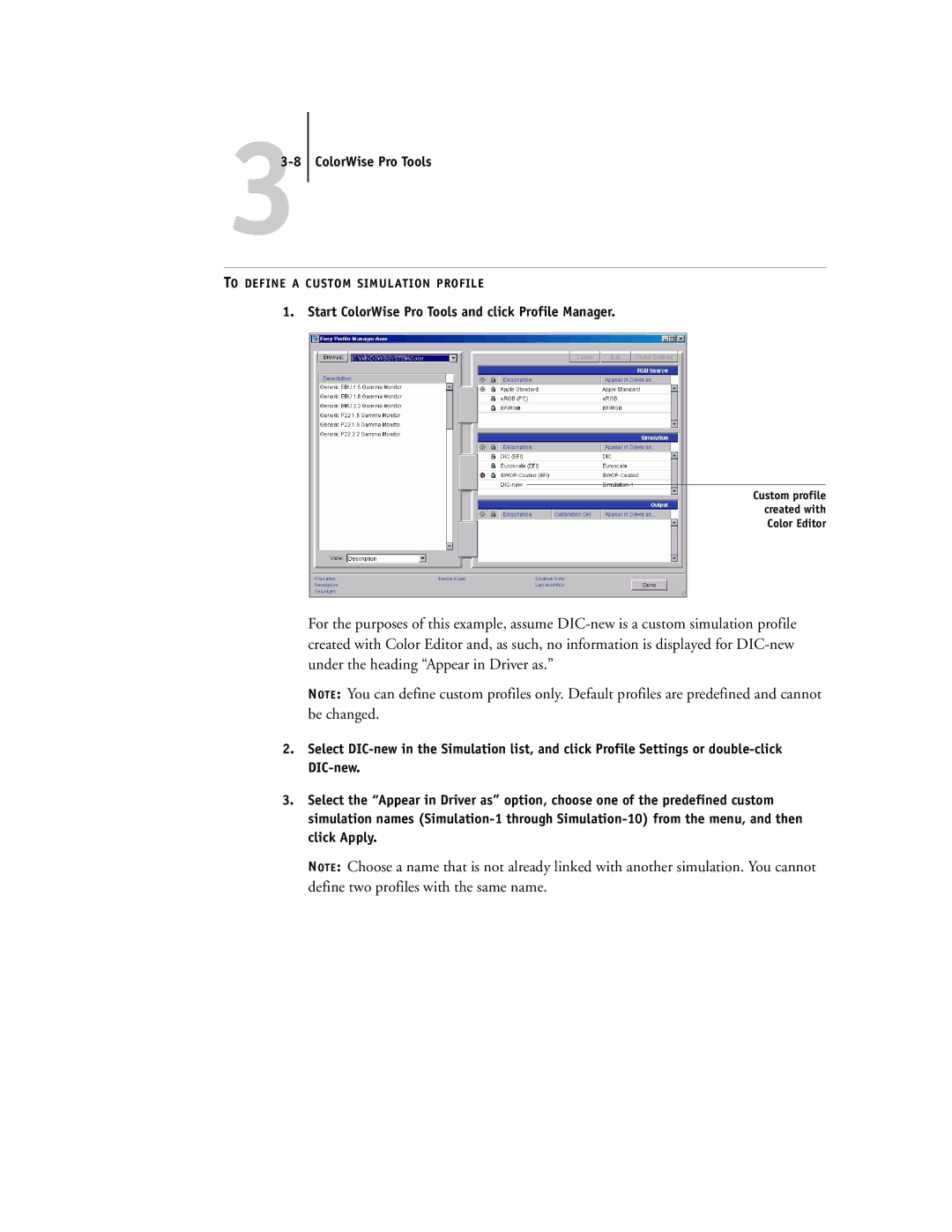 Toshiba GA-1121 manual To Define a Custom Simulation Profile 