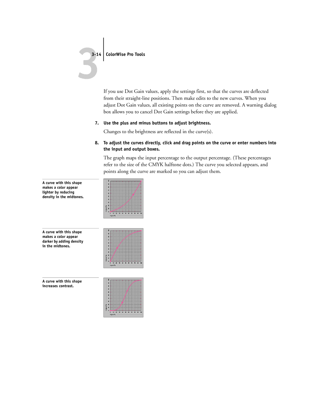 Toshiba GA-1121 manual ColorWise Pro Tools, Use the plus and minus buttons to adjust brightness 