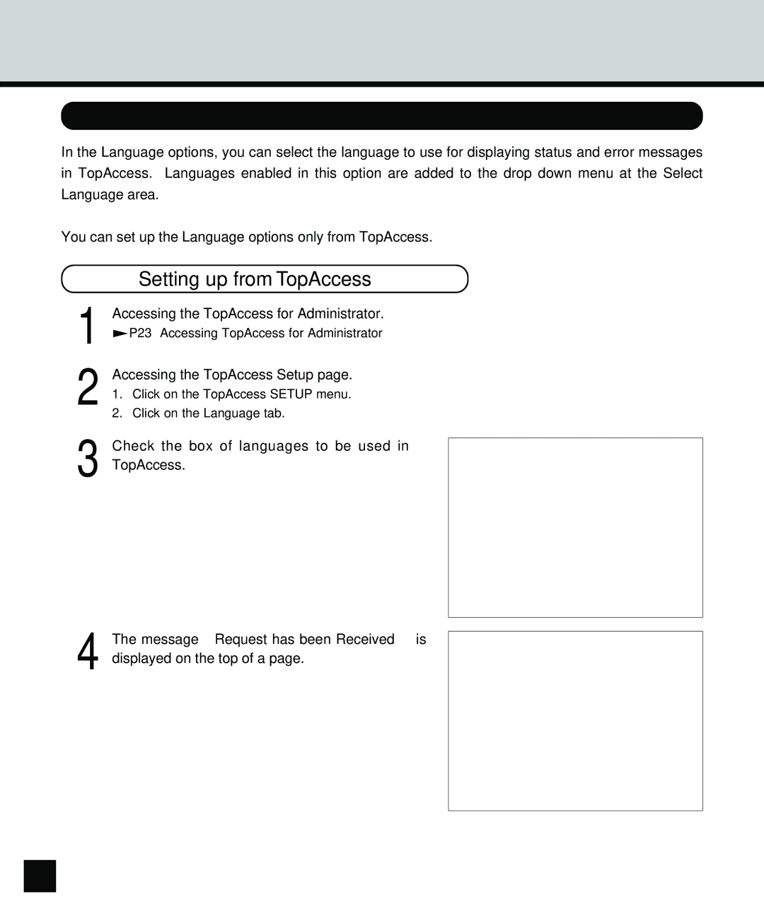 Toshiba GA-1140 manual Setting up the Language Options, 100 