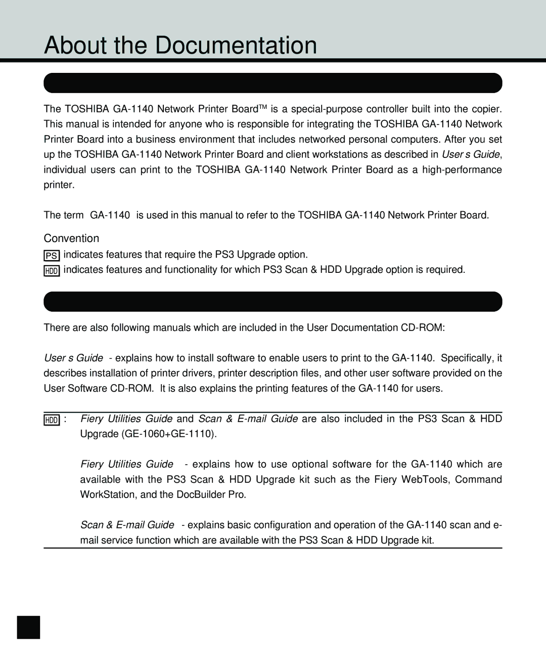 Toshiba GA-1140 manual About the Documentation, About this Guide, About Other Manuals, Convention 