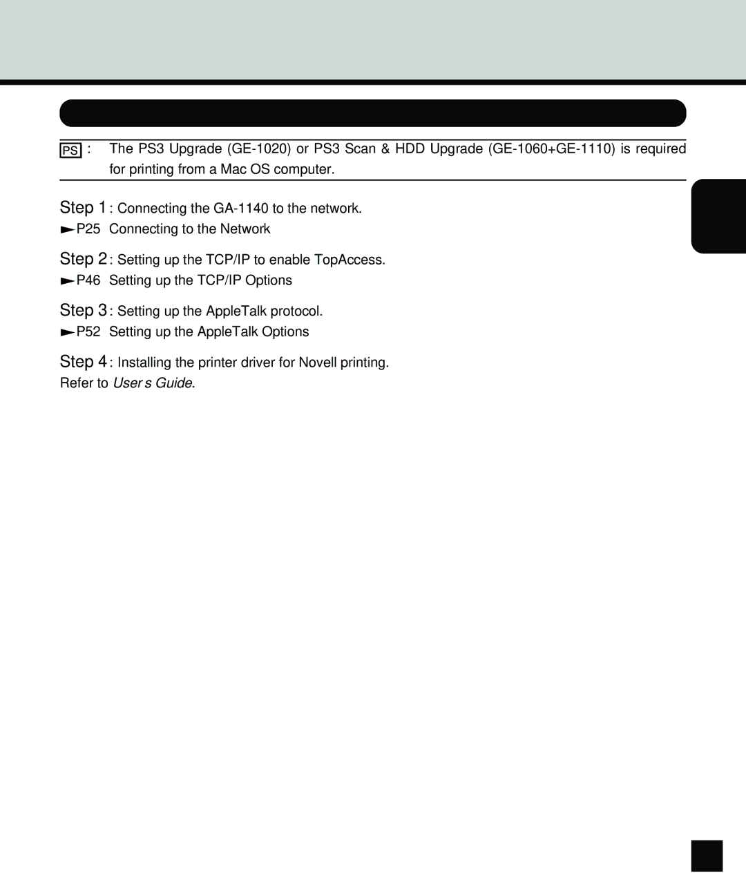 Toshiba GA-1140 manual Setup Flow for Mac OS Environments 