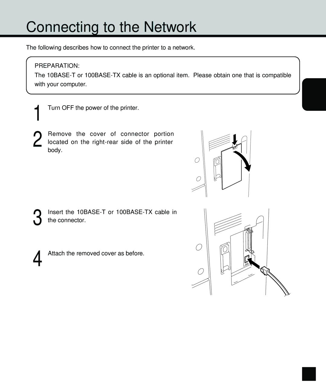 Toshiba GA-1140 manual Connecting to the Network 