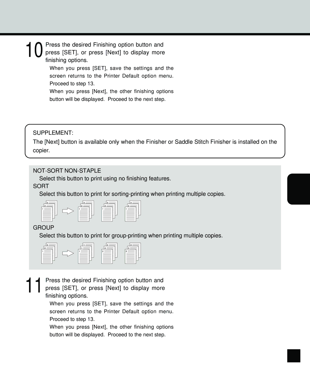 Toshiba GA-1140 manual Not-Sort Non-Staple, Group 