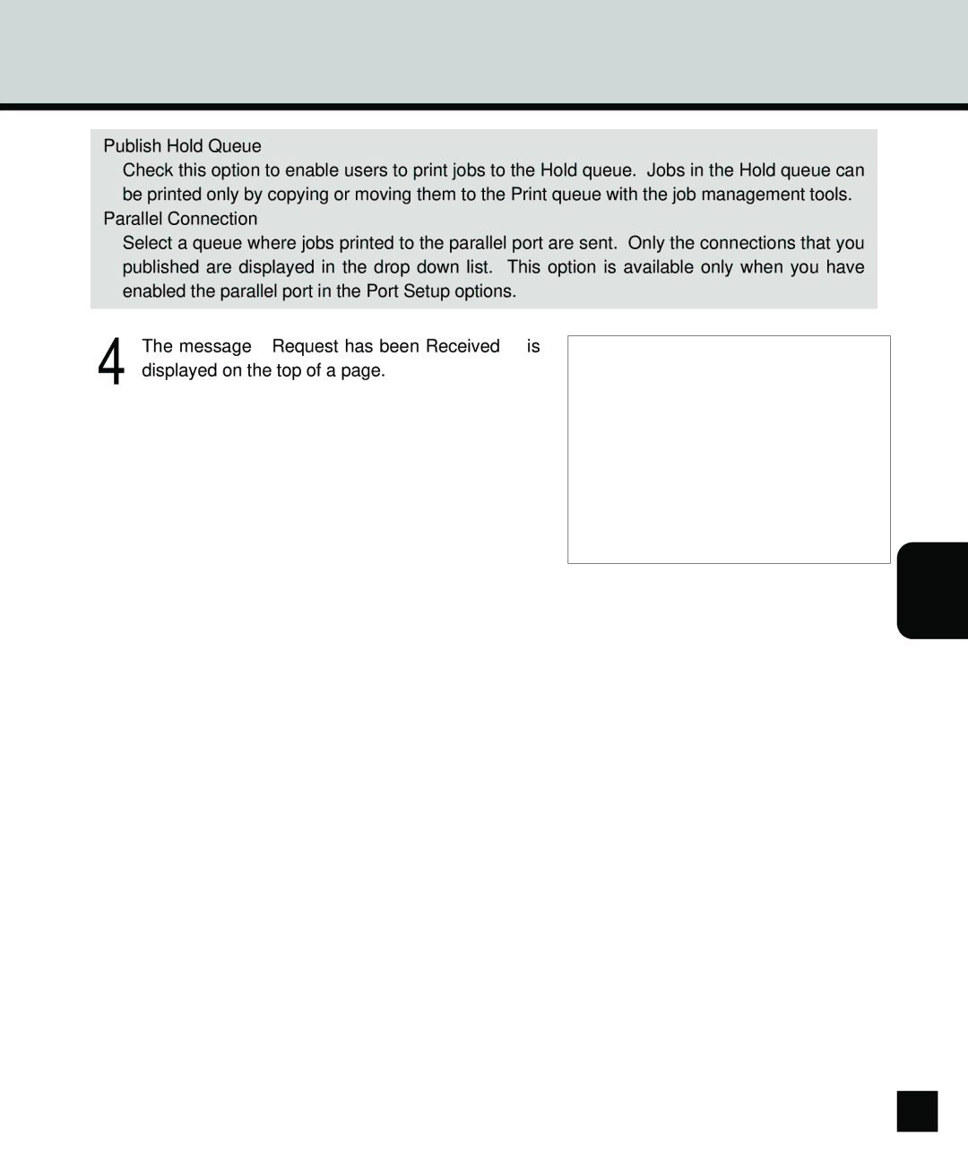 Toshiba GA-1140 manual Publish Hold Queue, Parallel Connection 