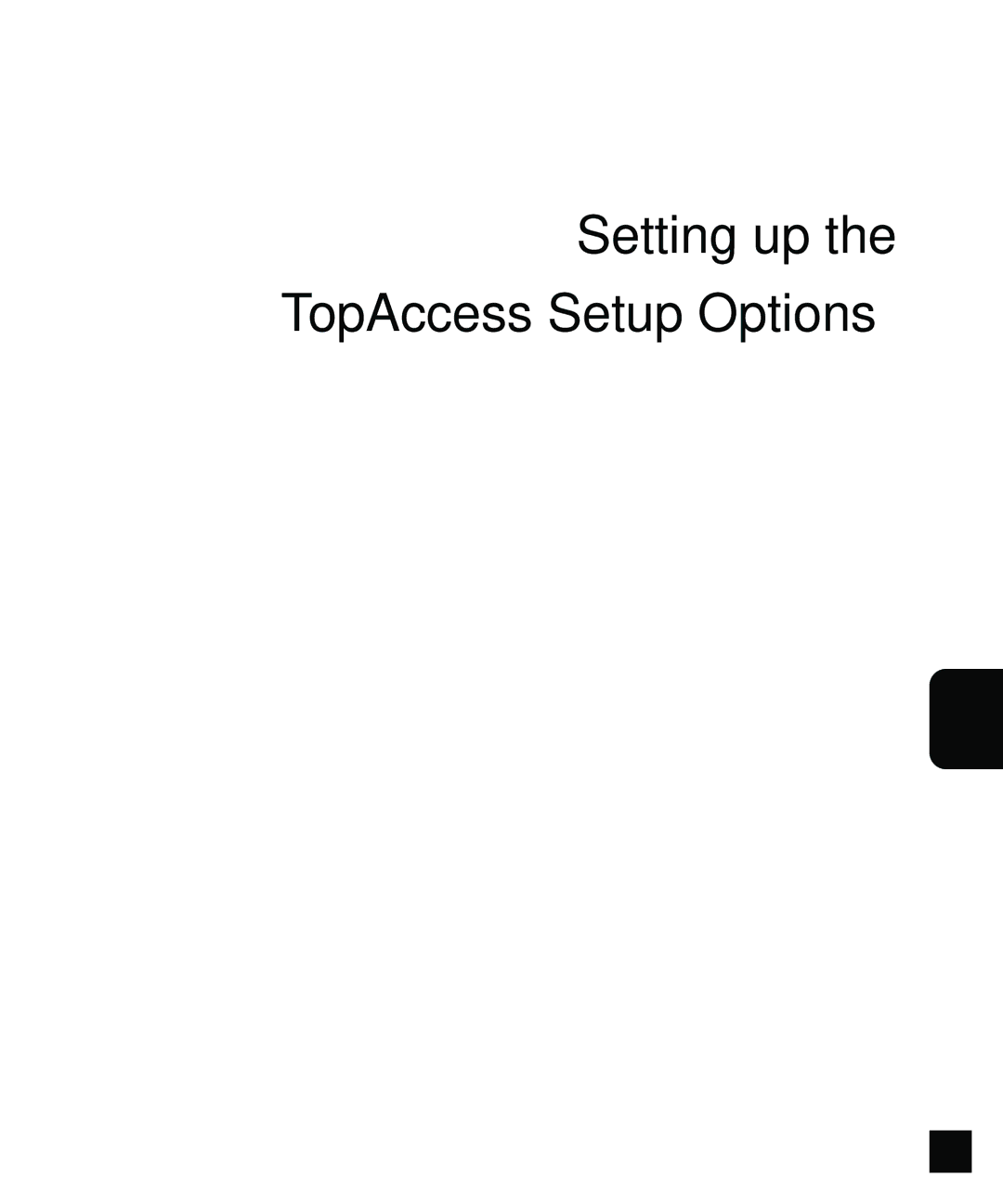 Toshiba GA-1140 manual Setting up TopAccess Setup Options 