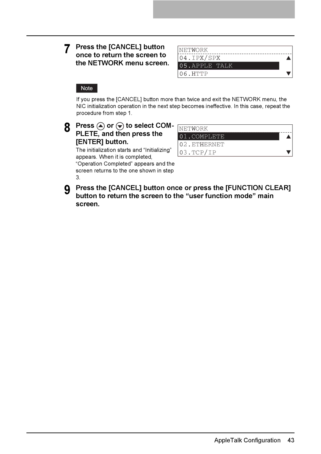 Toshiba GA-1190 setup guide Apple Talk 