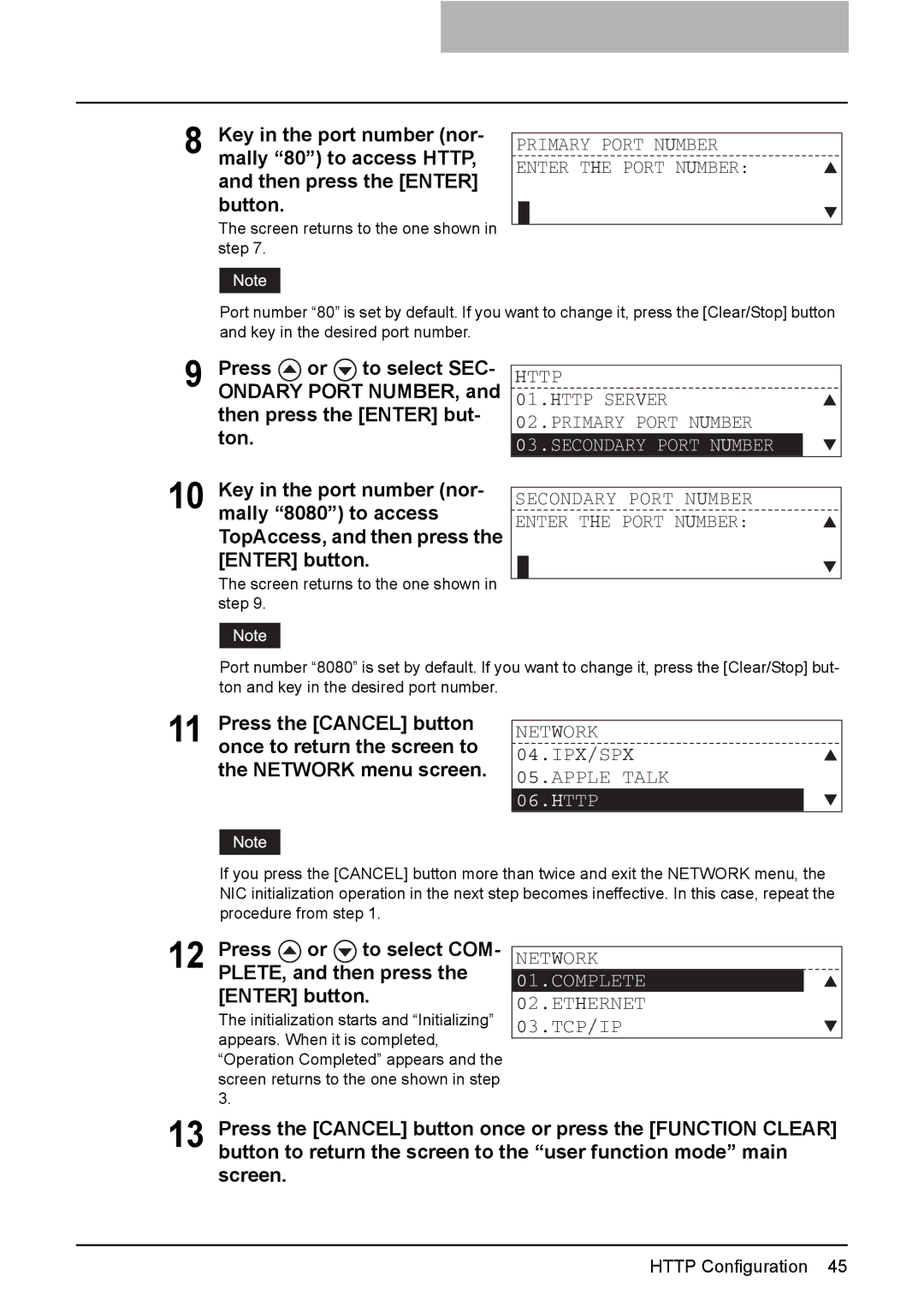 Toshiba GA-1190 setup guide Http 