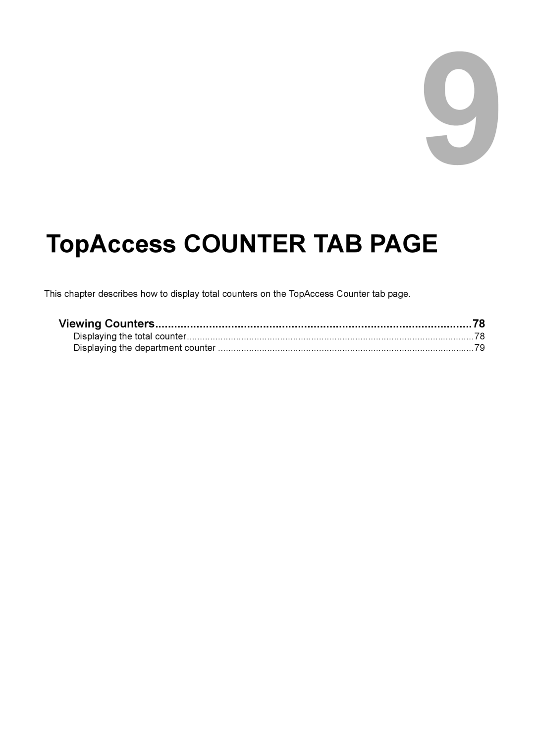 Toshiba GA-1190 setup guide TopAccess Counter TAB, Viewing Counters 