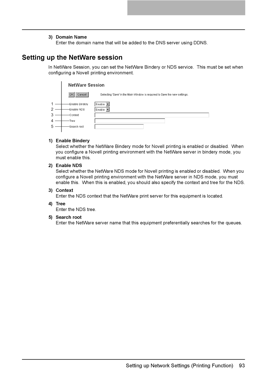 Toshiba GA-1190 setup guide Setting up the NetWare session 