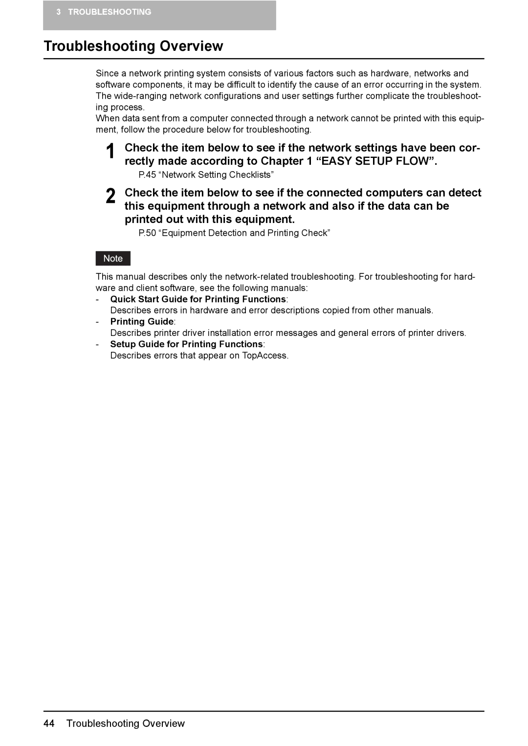 Toshiba GA-1190 manual Troubleshooting Overview 