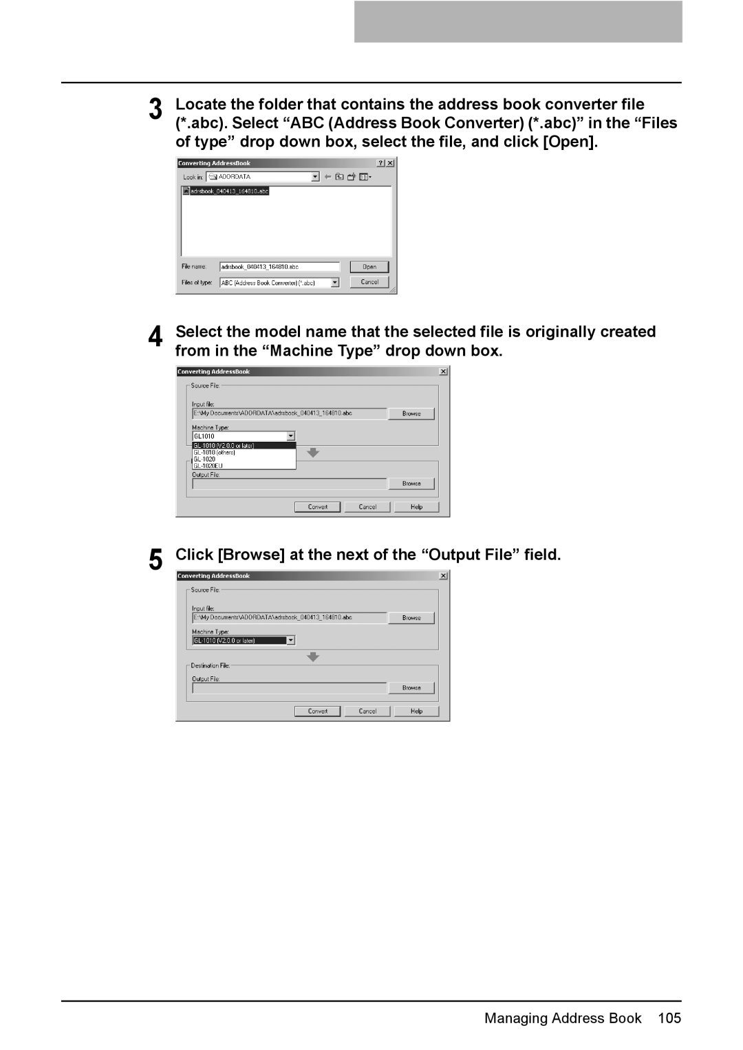 Toshiba GA-1191 manual Managing Address Book 