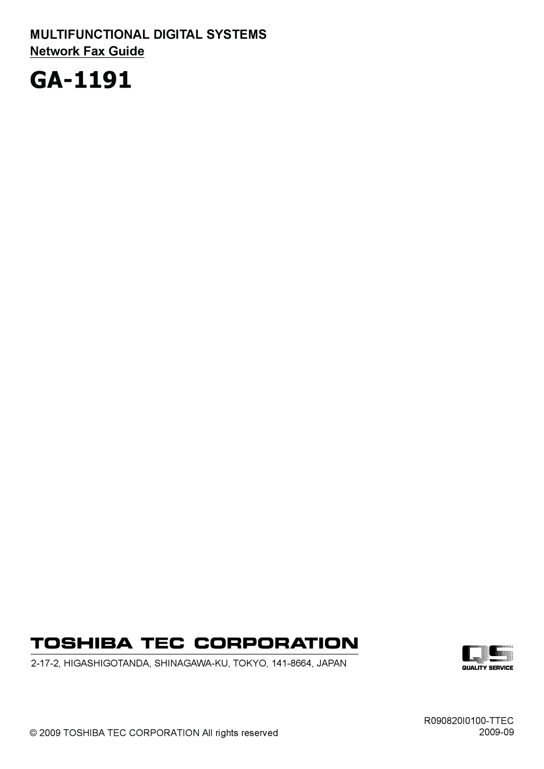 Toshiba GA-1191 manual 