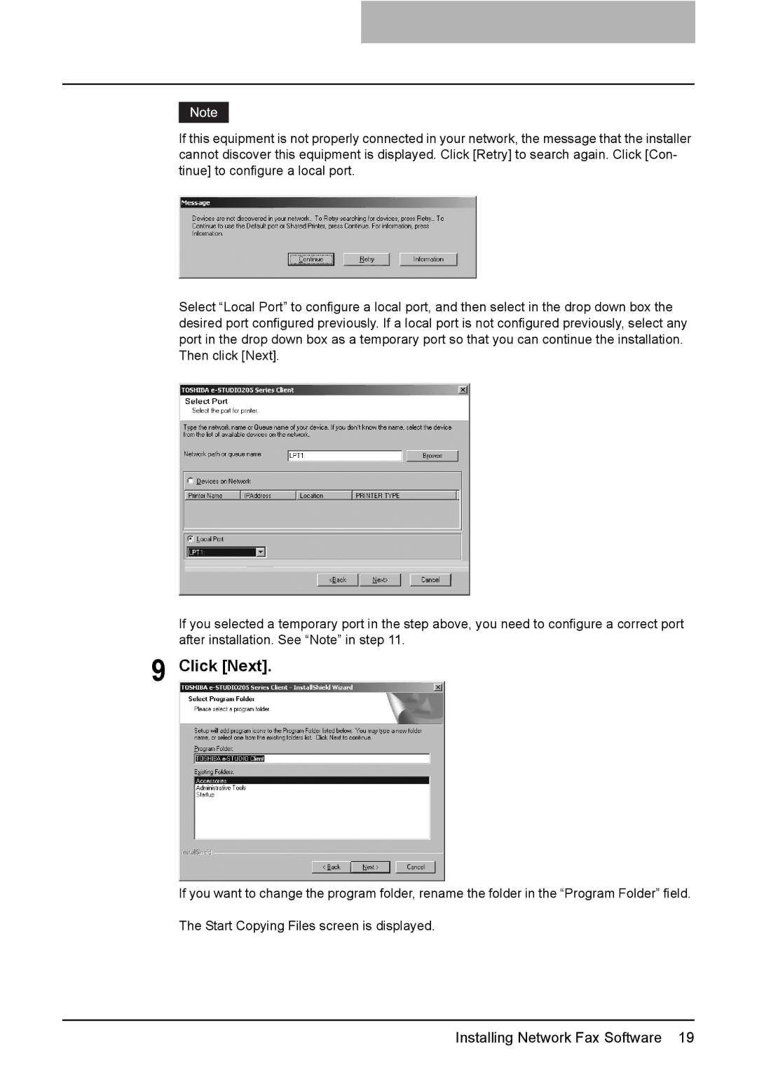 Toshiba GA-1191 manual Click Next 