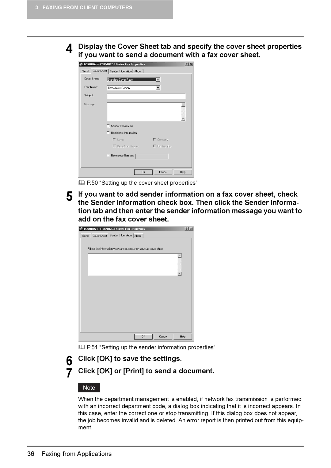 Toshiba GA-1191 manual Setting up the cover sheet properties 