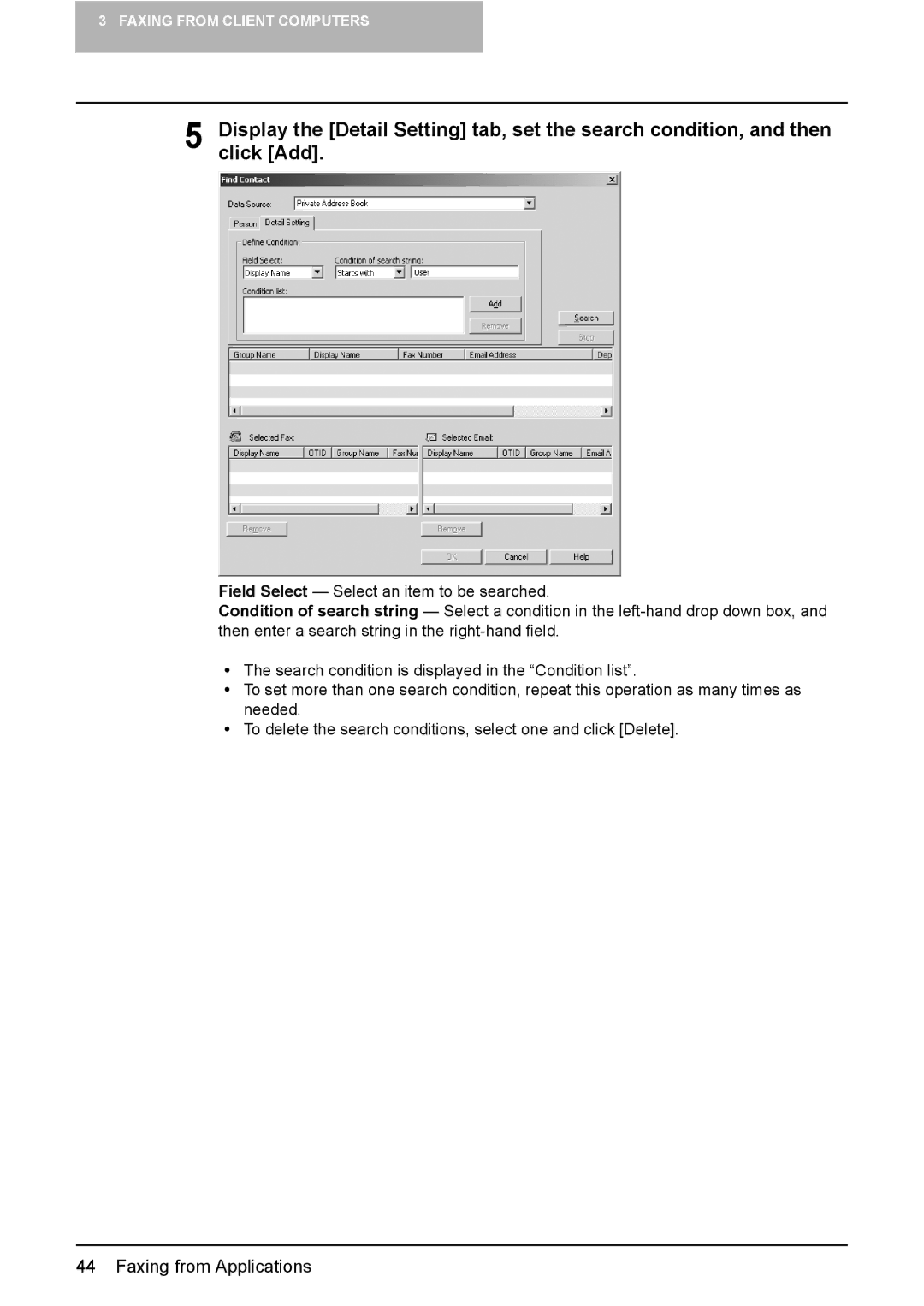 Toshiba GA-1191 manual Faxing from Applications 