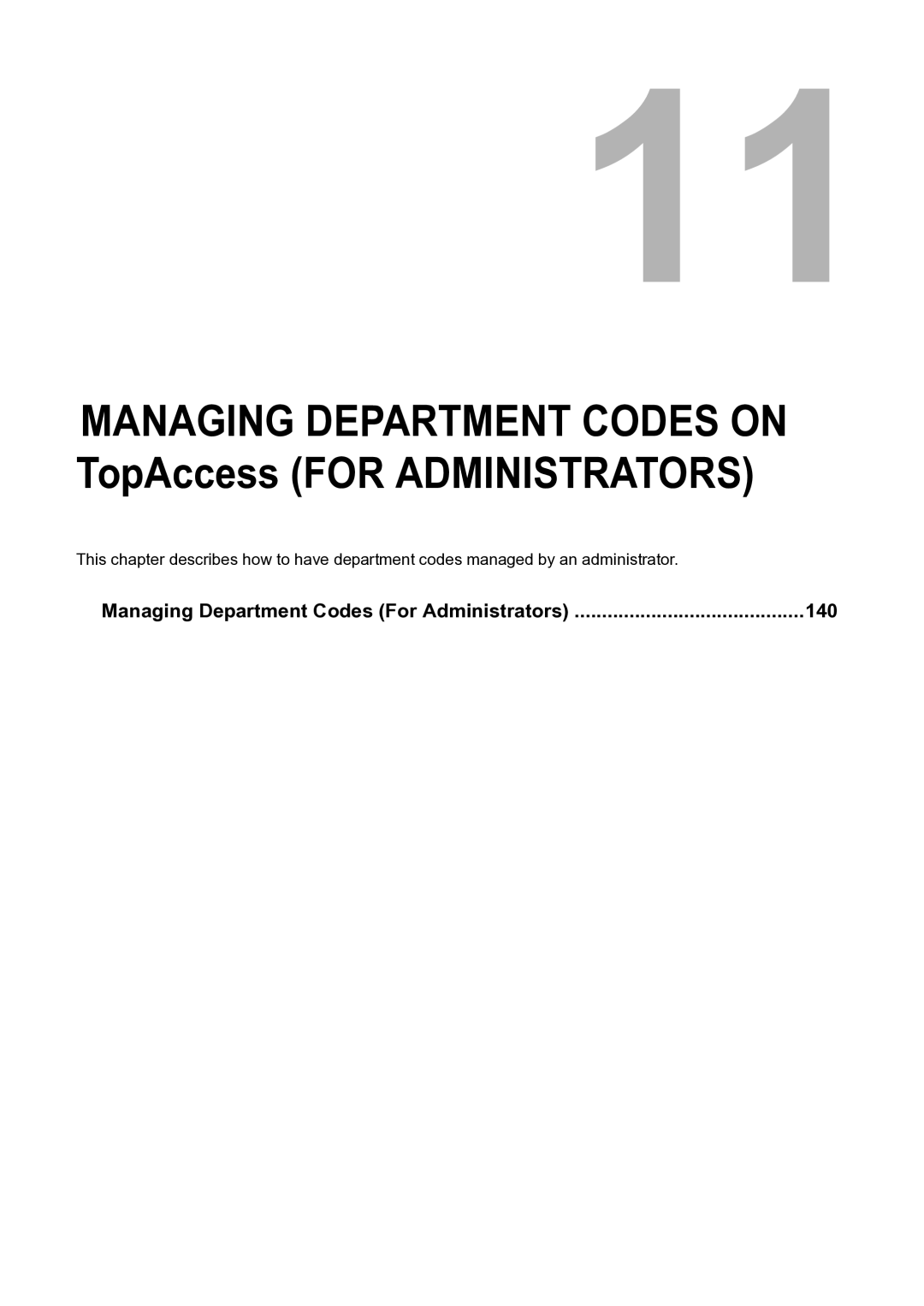 Toshiba GA-1201 setup guide Managing Department Codes on TopAccess for Administrators 