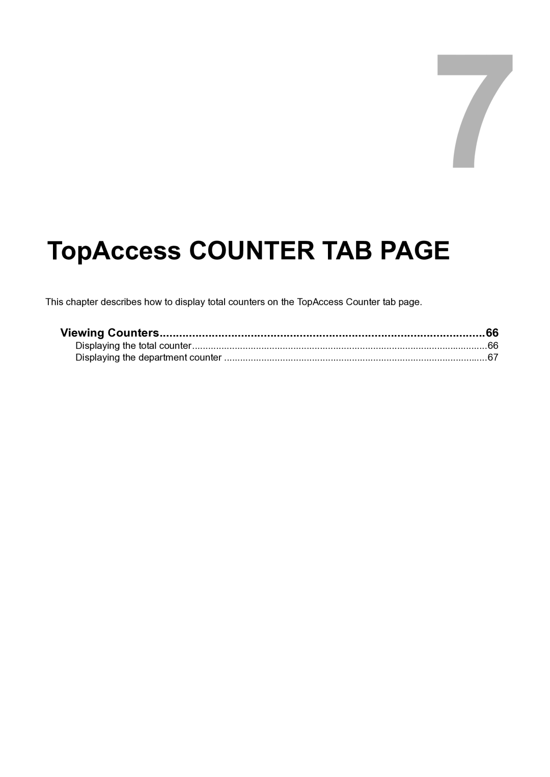 Toshiba GA-1201 setup guide TopAccess Counter TAB, Viewing Counters 