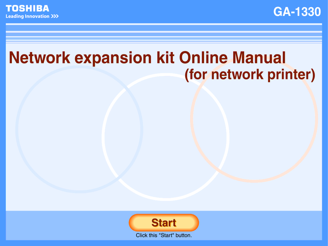 Toshiba GA-1330 manual Network expansion kit Online Manual 