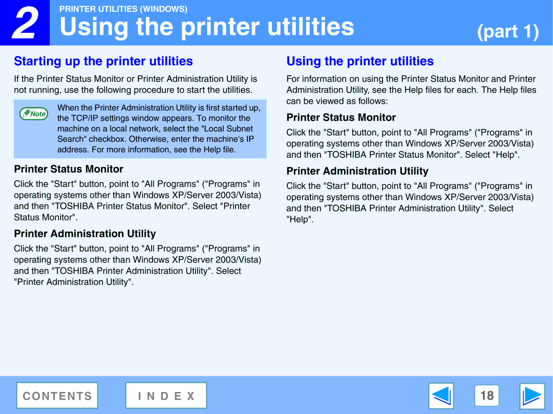 Toshiba GA-1330 manual Using the printer utilities, Starting up the printer utilities, Printer Status Monitor 