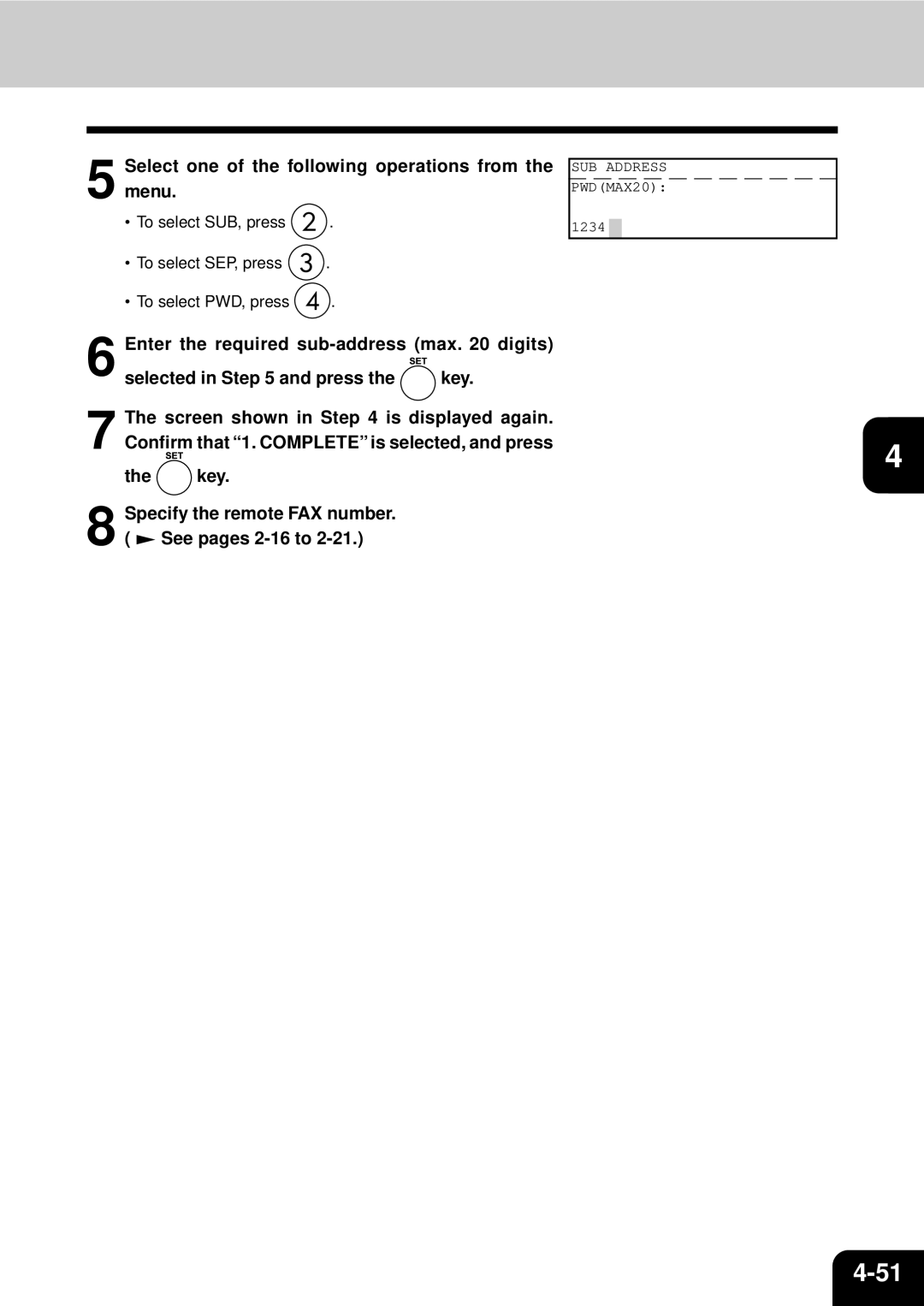 Toshiba GD-1060 manual Select one of the following operations from the menu 