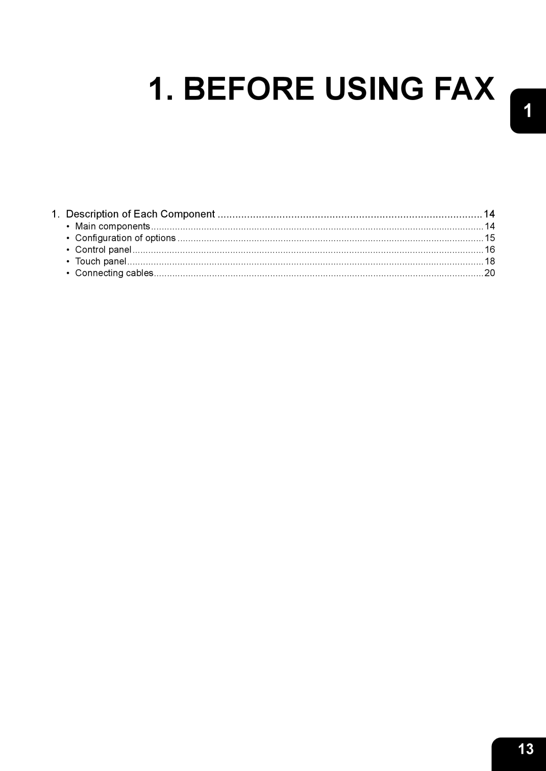 Toshiba GD-1170 manual Before Using FAX 