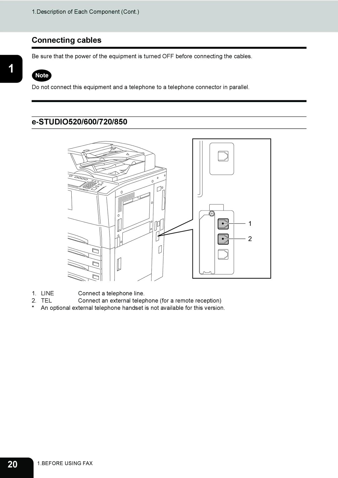 Toshiba GD-1170 manual Connecting cables, Tel 