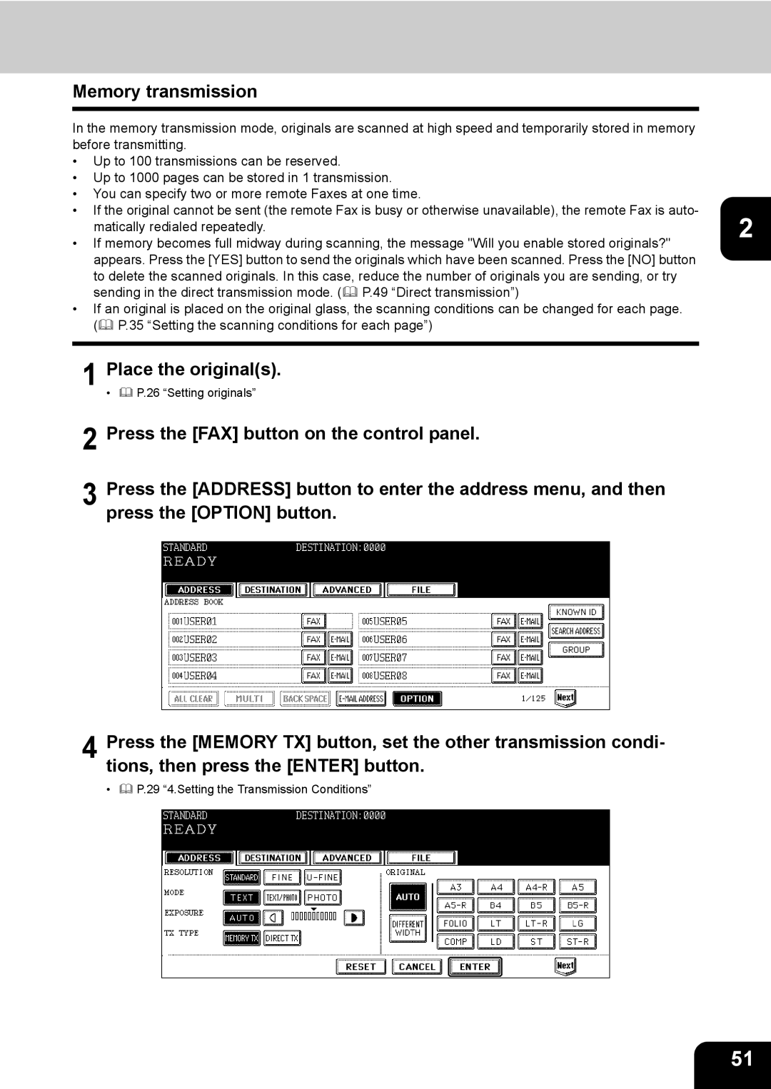 Toshiba GD-1170 manual Memory transmission 