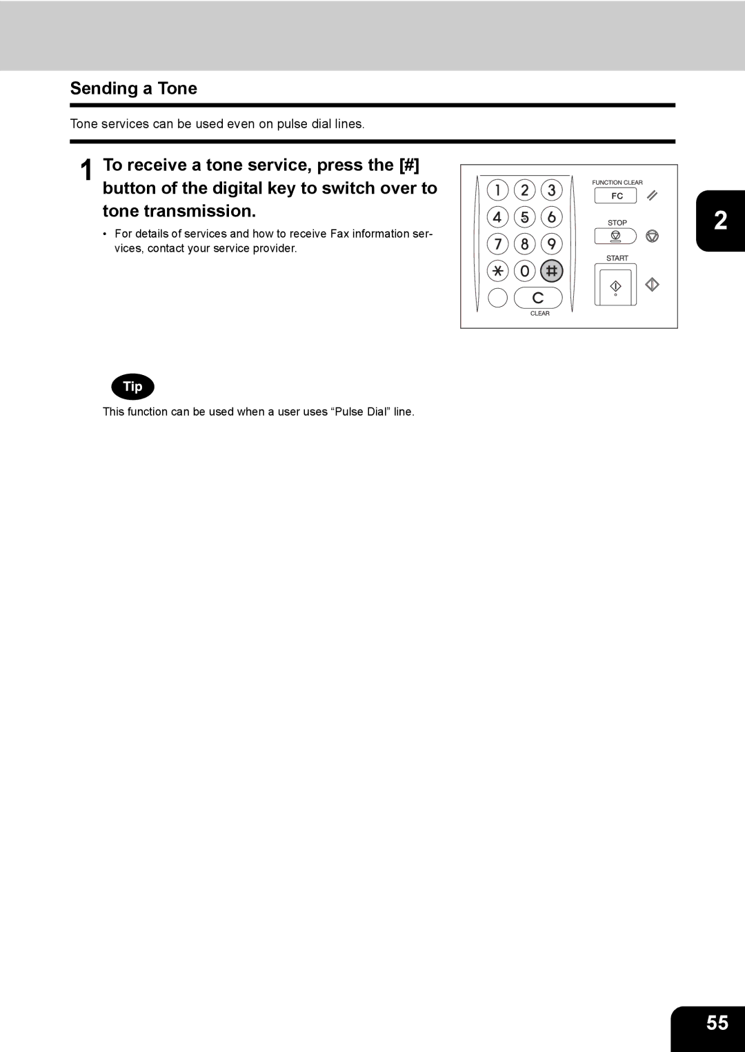 Toshiba GD-1170 manual Sending a Tone 