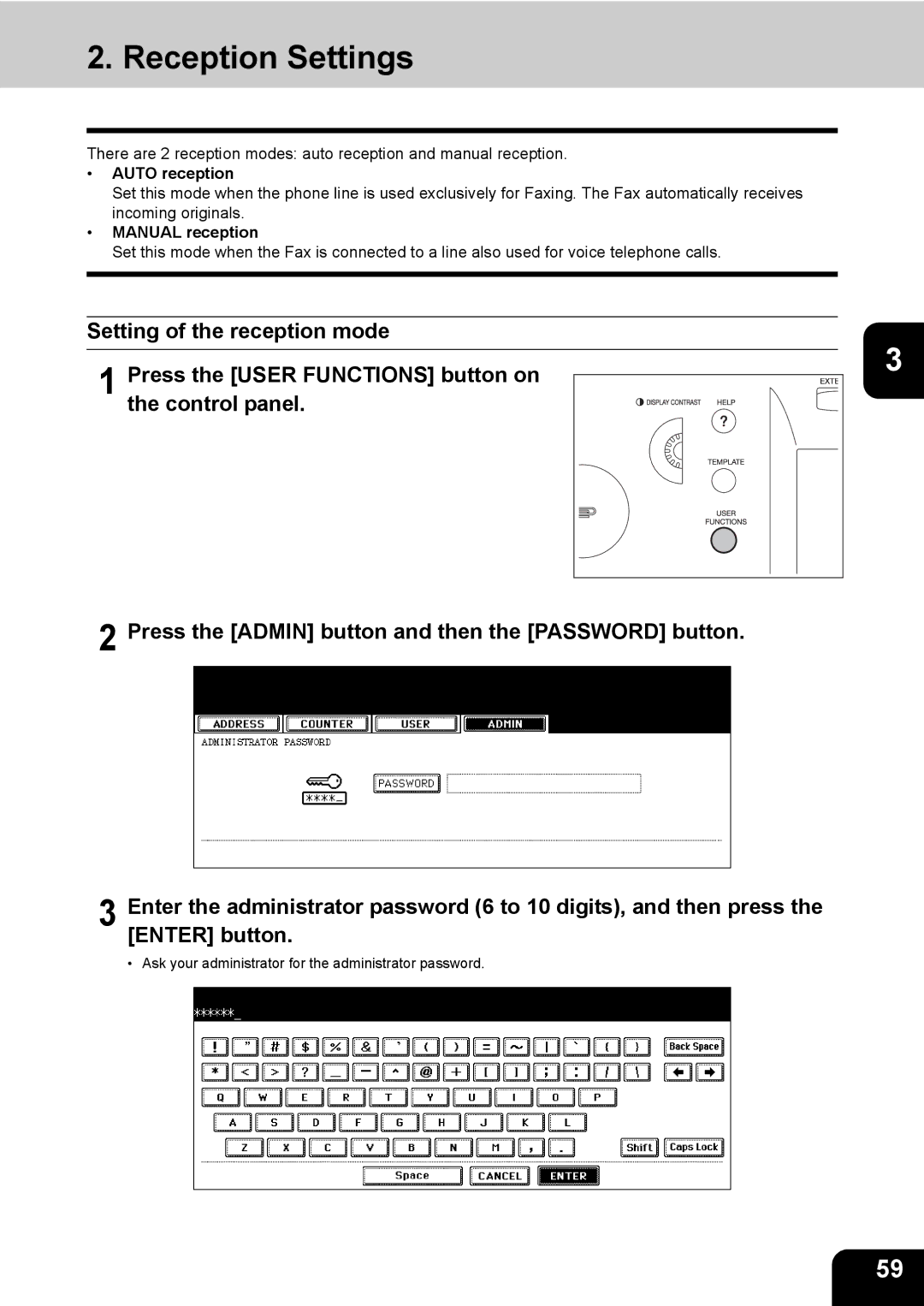 Toshiba GD-1170 manual Reception Settings, Auto reception 