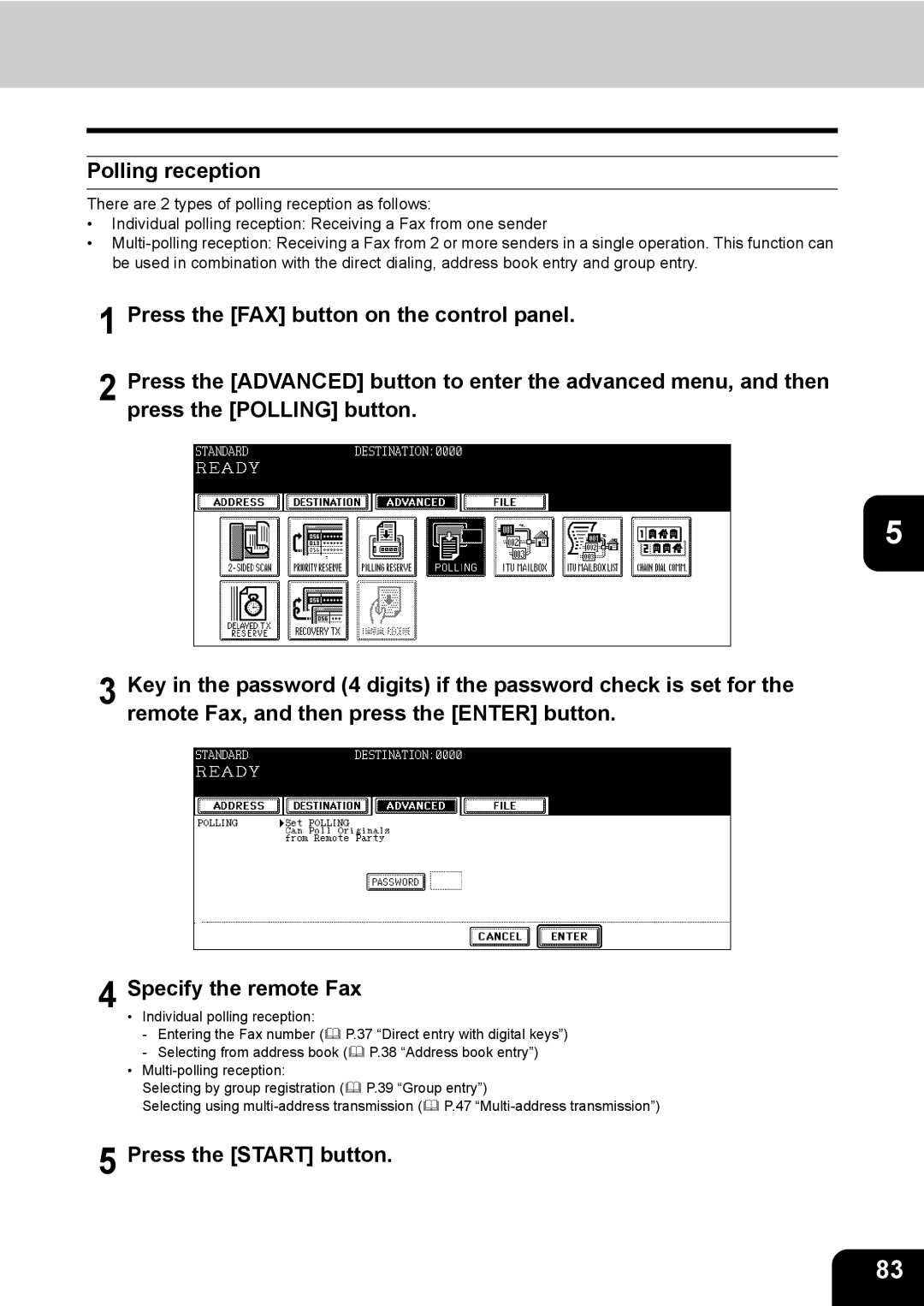 Toshiba GD-1170 manual Polling reception 