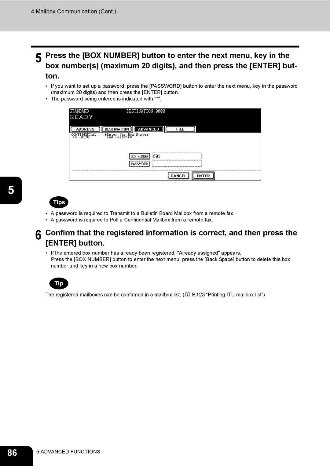 Toshiba GD-1170 manual Mailbox Communication 