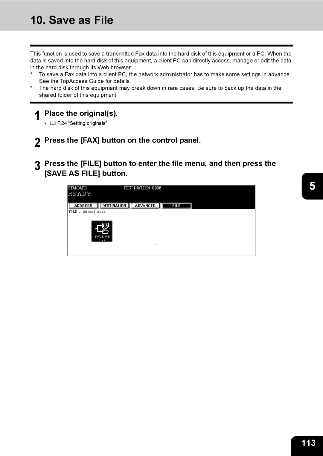 Toshiba GD-1200 manual Save as File, 113 