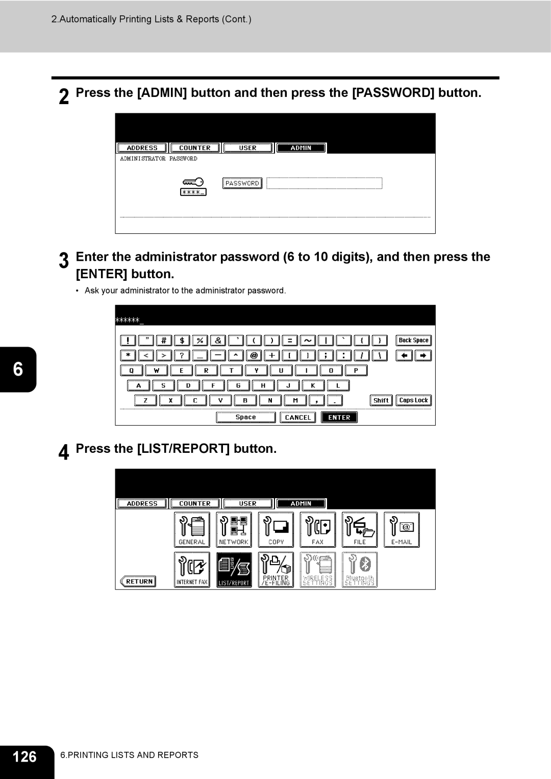 Toshiba GD-1200 manual 126, Press the LIST/REPORT button 