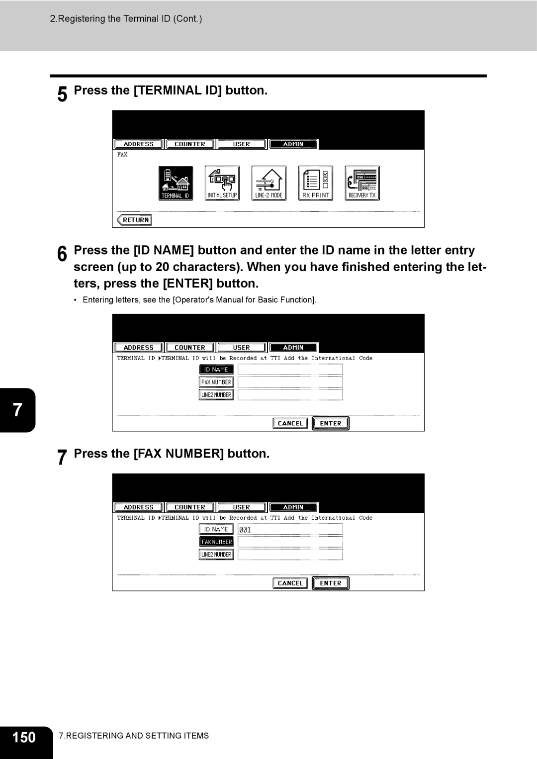 Toshiba GD-1200 manual 150, Press the FAX Number button 