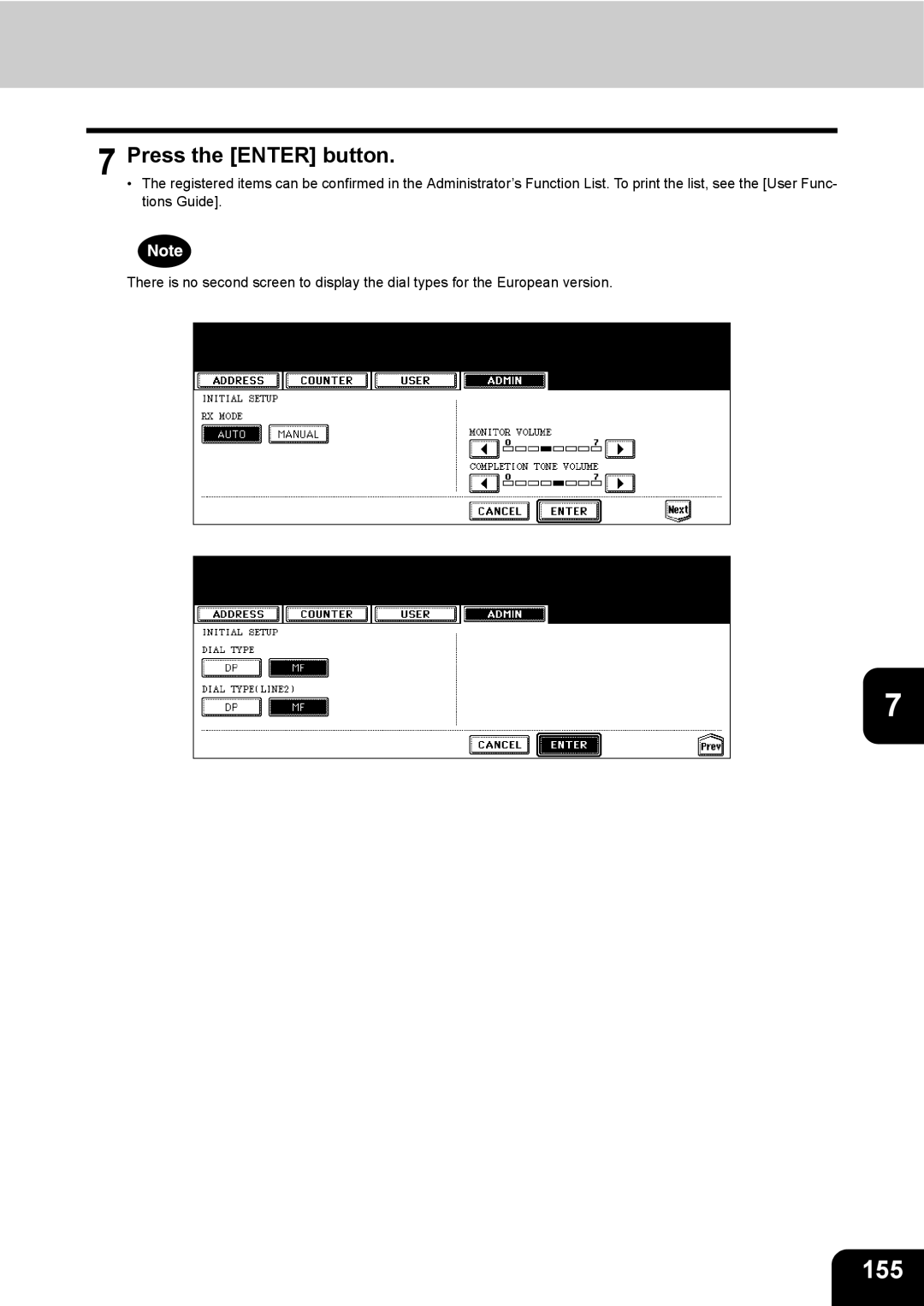 Toshiba GD-1200 manual 155, Press the Enter button 