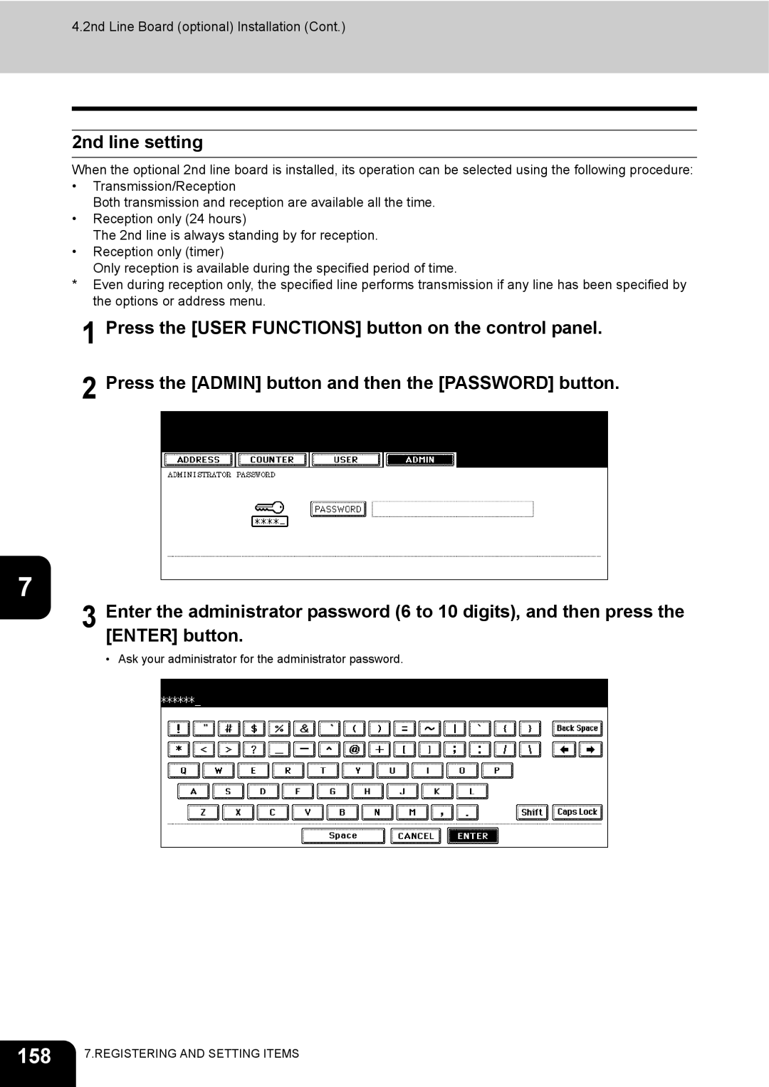 Toshiba GD-1200 manual 158, 2nd line setting 