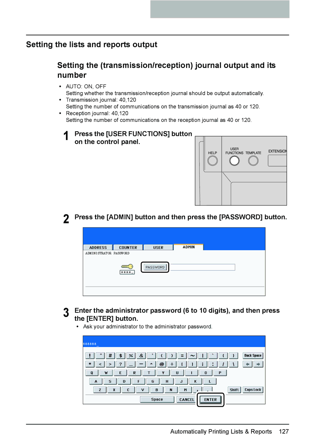 Toshiba GD-1210 manual Ask your administrator to the administrator password 