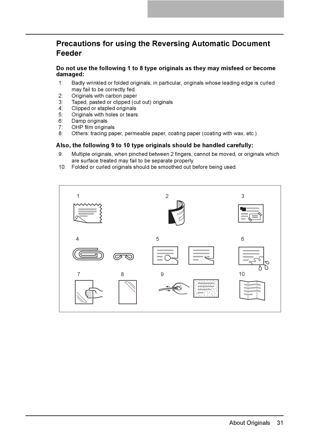 Toshiba GD-1210 manual About Originals 