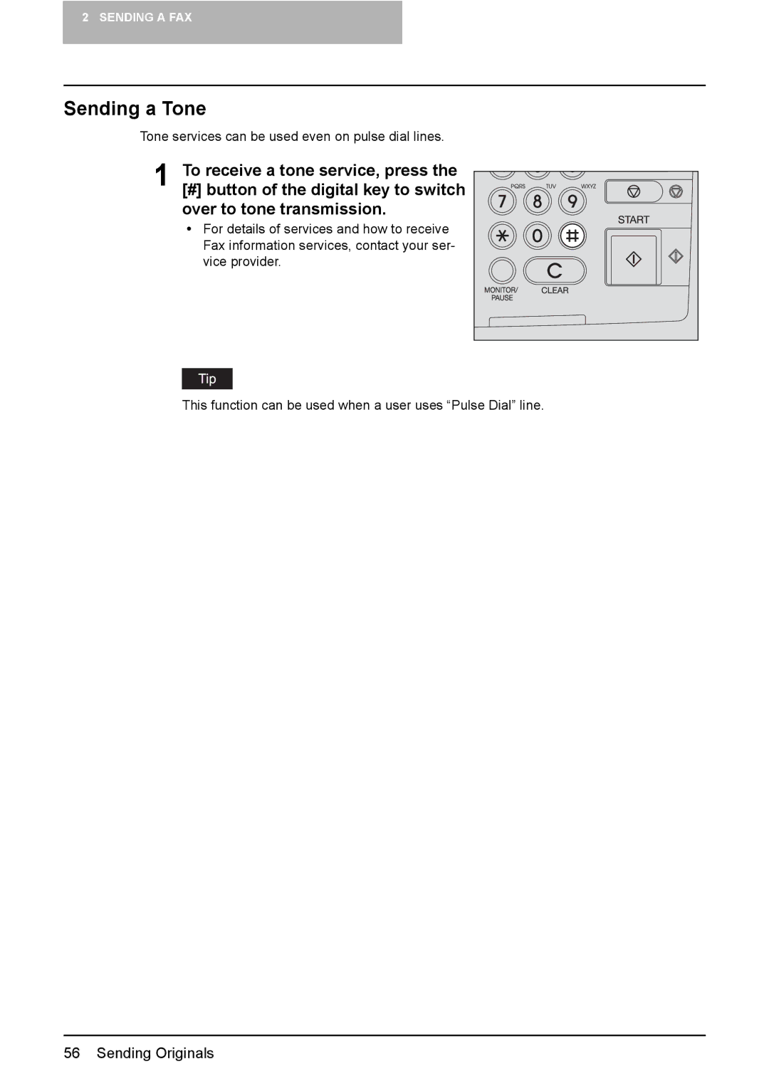 Toshiba GD-1210 manual Sending a Tone 