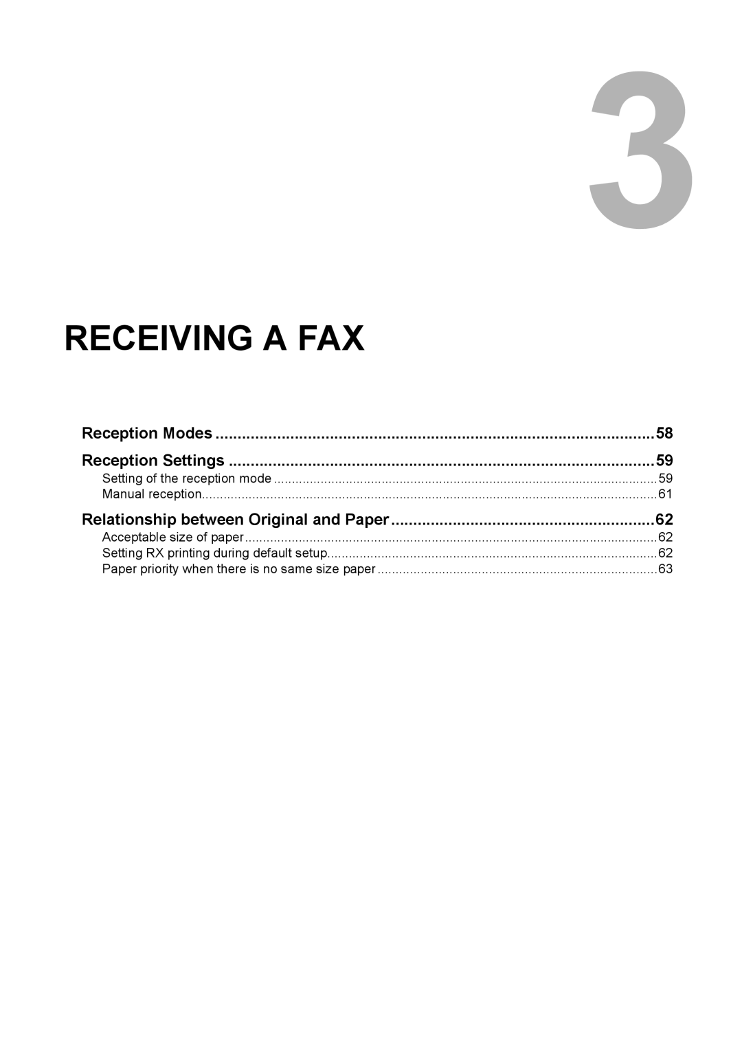 Toshiba GD-1210 manual Receiving a FAX, Reception Modes Reception Settings 