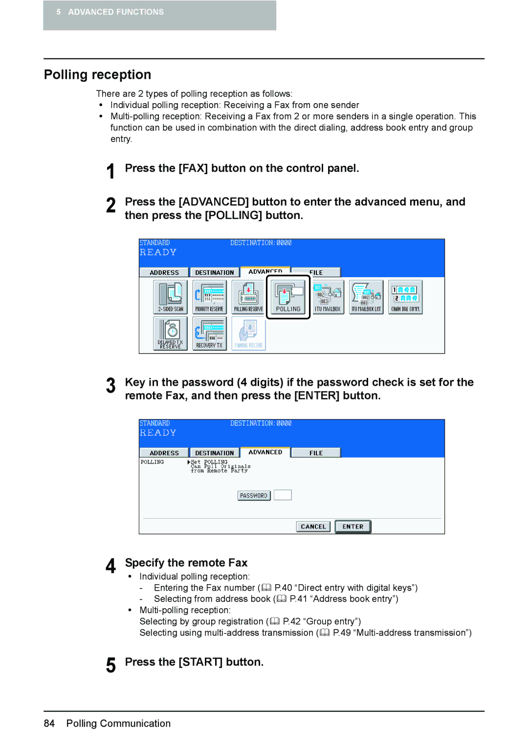 Toshiba GD-1210 manual Polling reception 