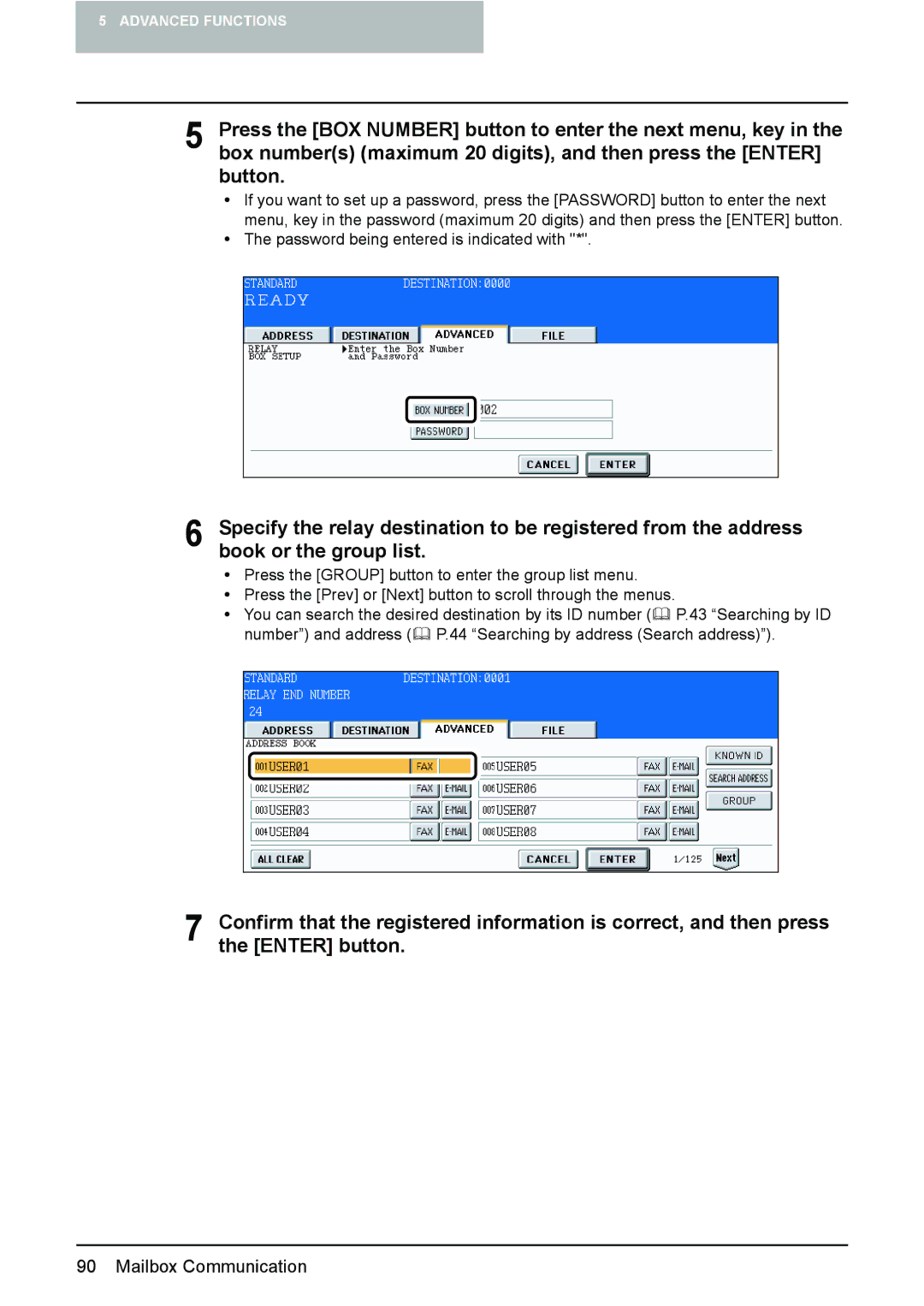 Toshiba GD-1210 manual Password being entered is indicated with 