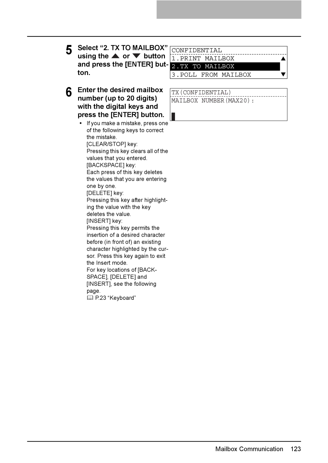 Toshiba GD-1220 manual Confidential 1.PRINT Mailbox, TX to Mailbox, Poll from Mailbox 