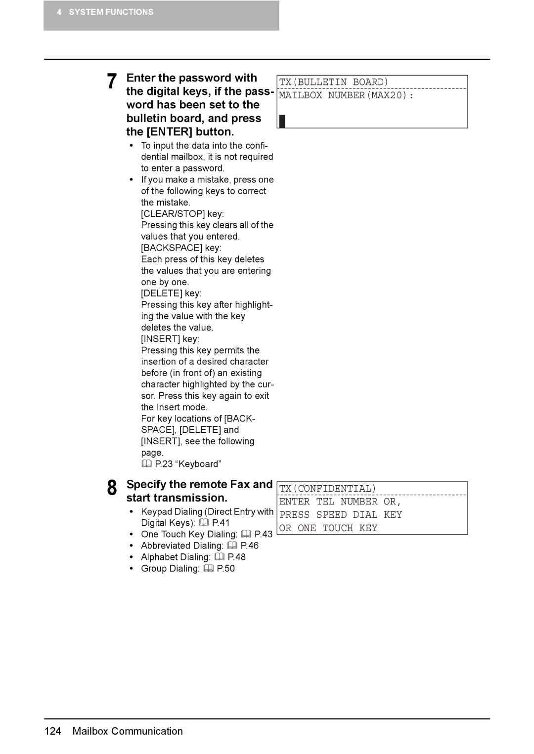 Toshiba GD-1220 manual Specify the remote Fax and start transmission 