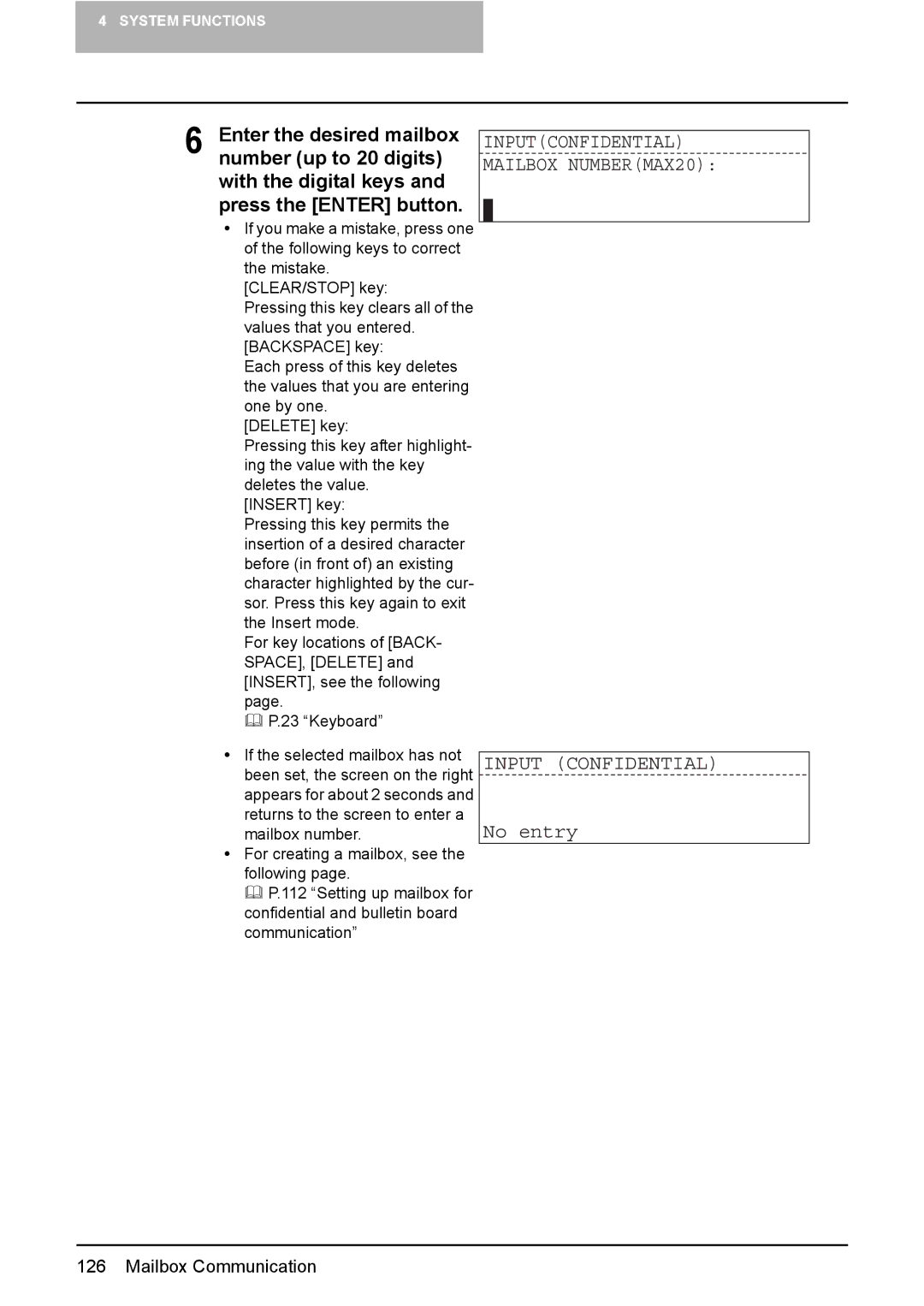 Toshiba GD-1220 manual Input Confidential, No entry 